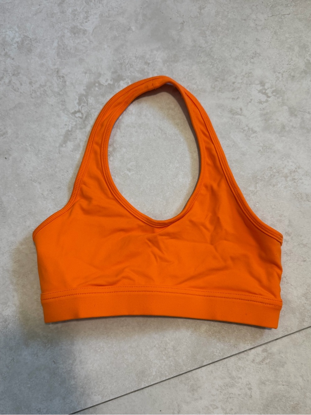 Seamless Orange Open Back Sports Bra - Lightweight Support